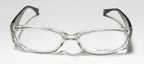 NEW VERA WANG V160 WOMENS/LADIES DESIGNER FULL-RIM CRYSTAL / BROWN GORGEOUS PLASTIC ARMS IN STYLE FRAME DEMO LENSES 50-17-130 EYEGLASSES/EYE GLASSES