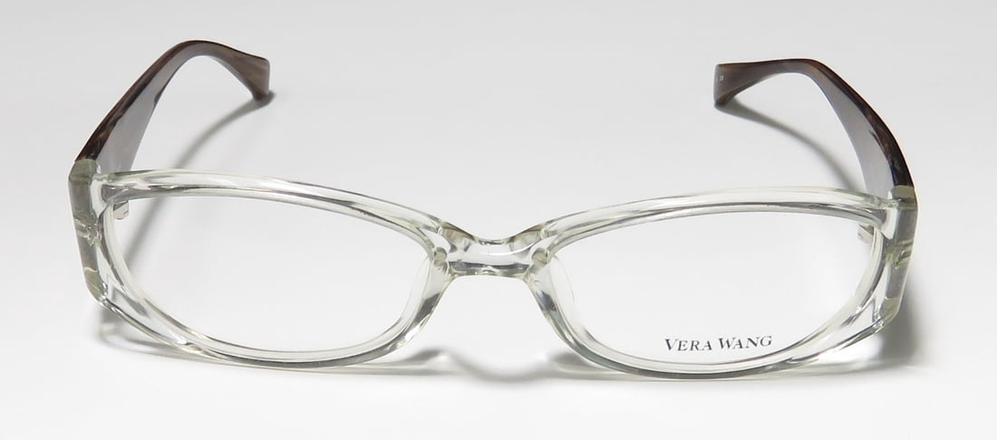 NEW VERA WANG V160 WOMENS/LADIES DESIGNER FULL-RIM CRYSTAL / BROWN GORGEOUS PLASTIC ARMS IN STYLE FRAME DEMO LENSES 50-17-130 EYEGLASSES/EYE GLASSES