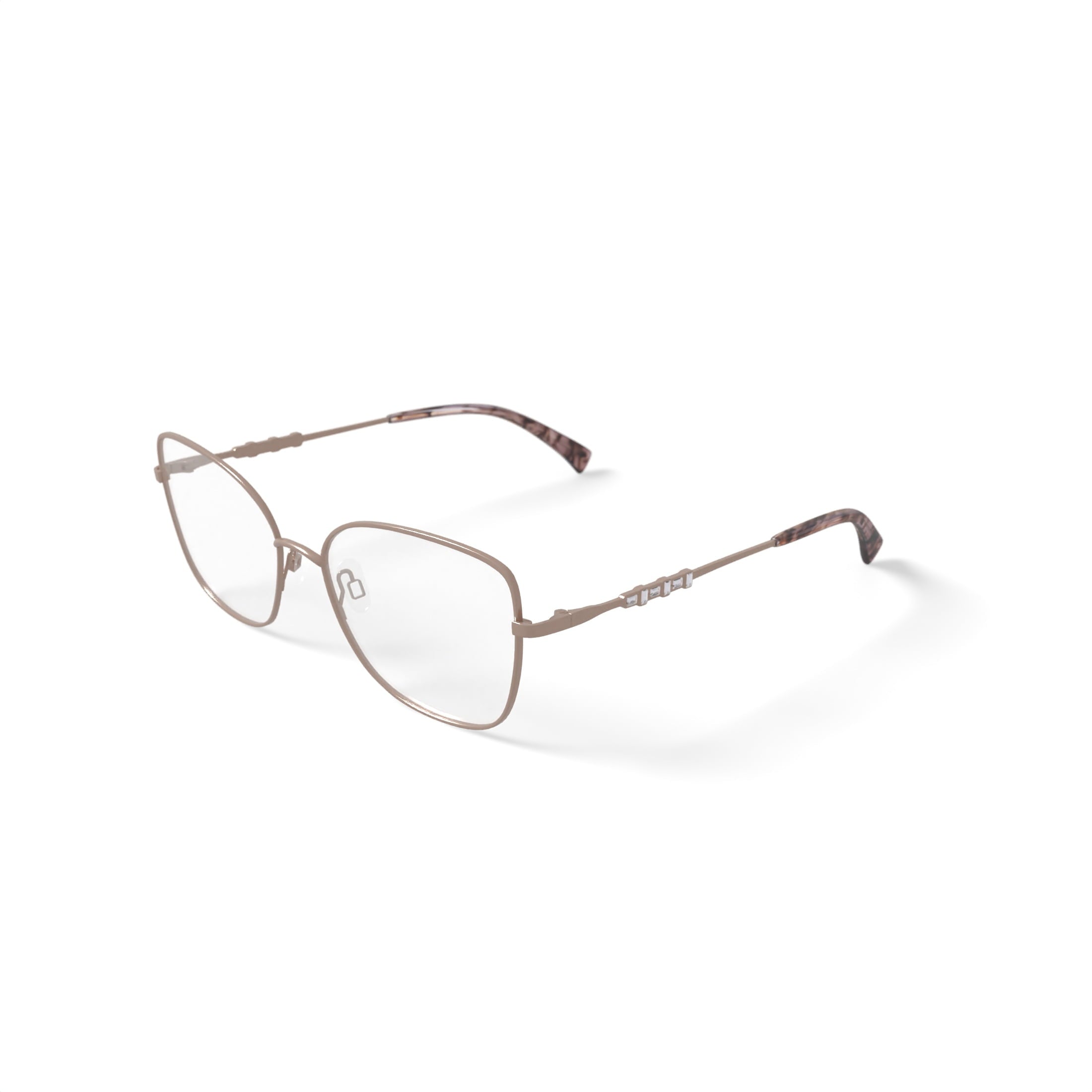 Women's MC012 Tori Cat Eye Prescription Eyeglasses with Case, Rose Gold