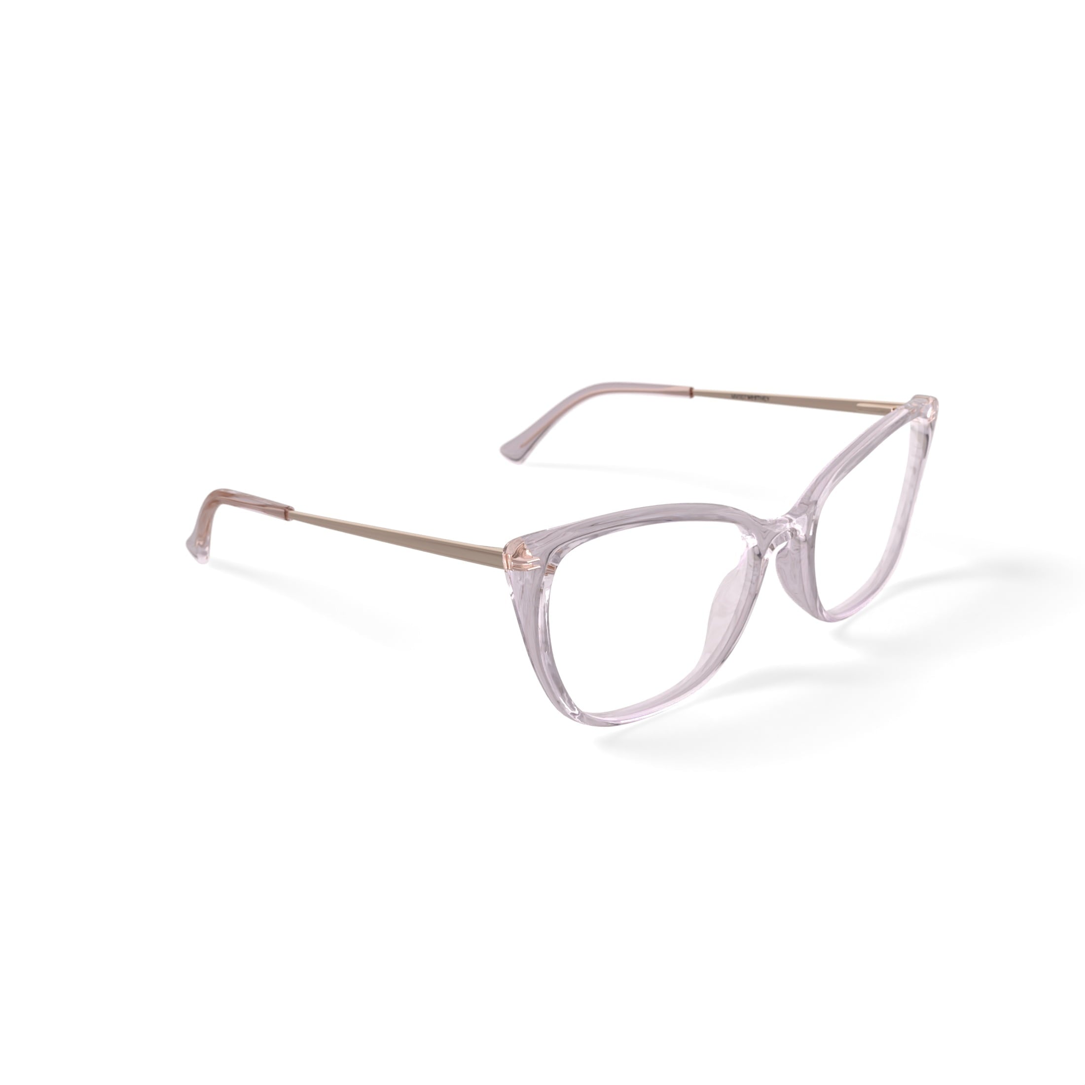 Women's MV007 Whitney Cat Eye Prescription Eyeglasses with Case, Crystal Brown