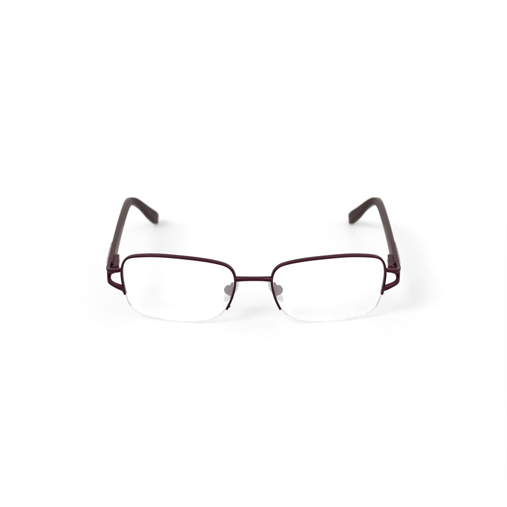 Women's WLO416 Rectangular Prescription Eyeglasses with Case, Plum