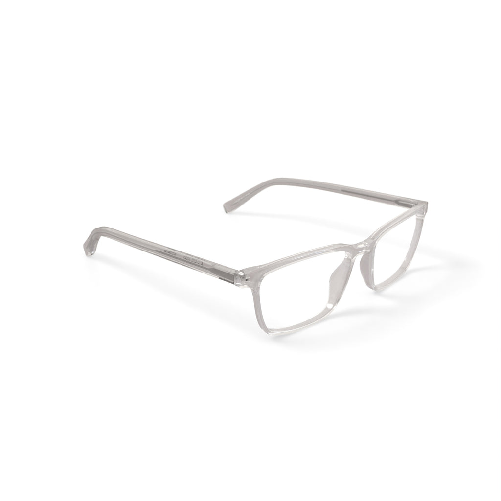 Men's BE118 Hawthorn Square Prescription Eyeglasses with Case, Crystal
