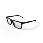 Men's Matt Rectangular Prescription Eyeglasses with Case, Gray