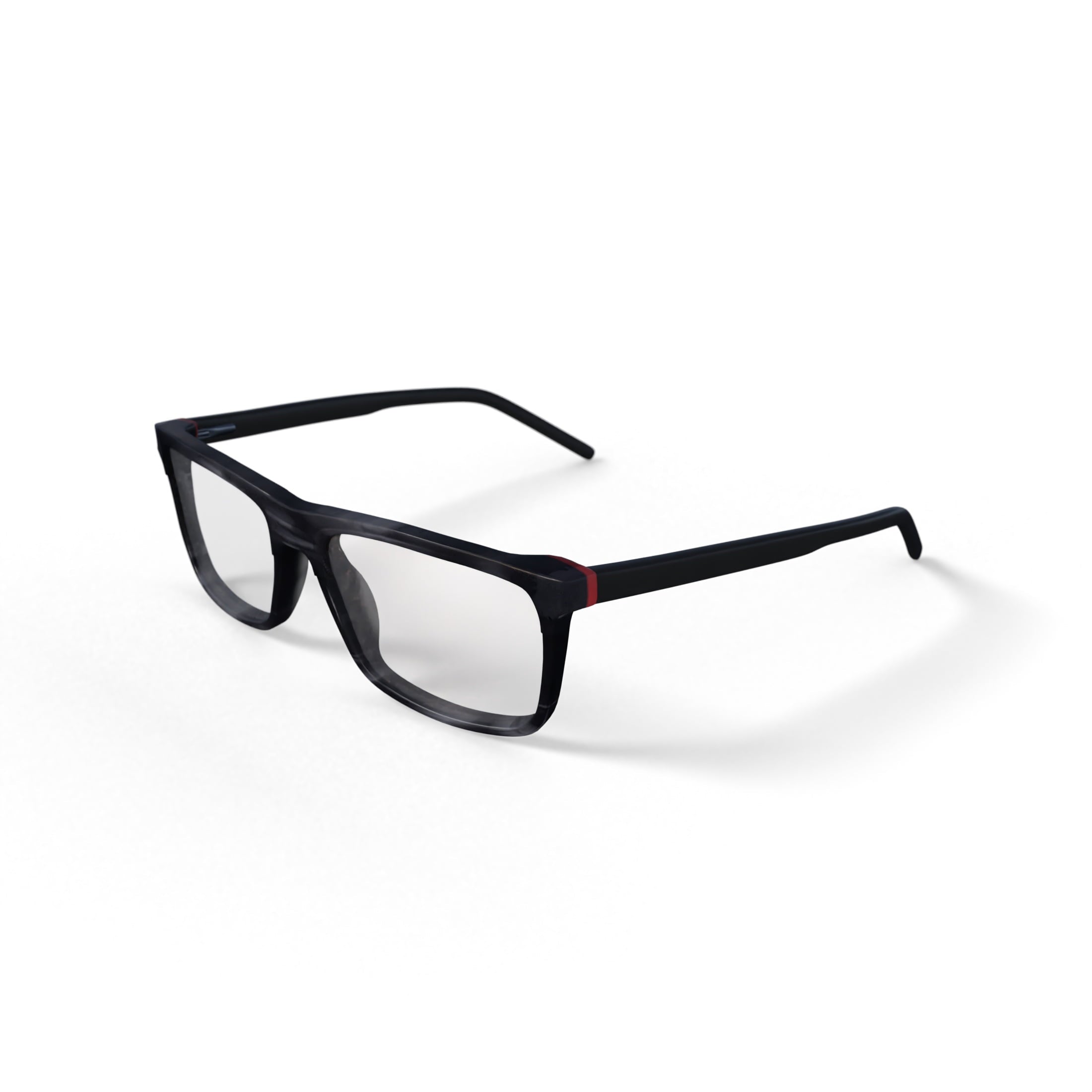 Men's Matt Rectangular Prescription Eyeglasses with Case, Gray