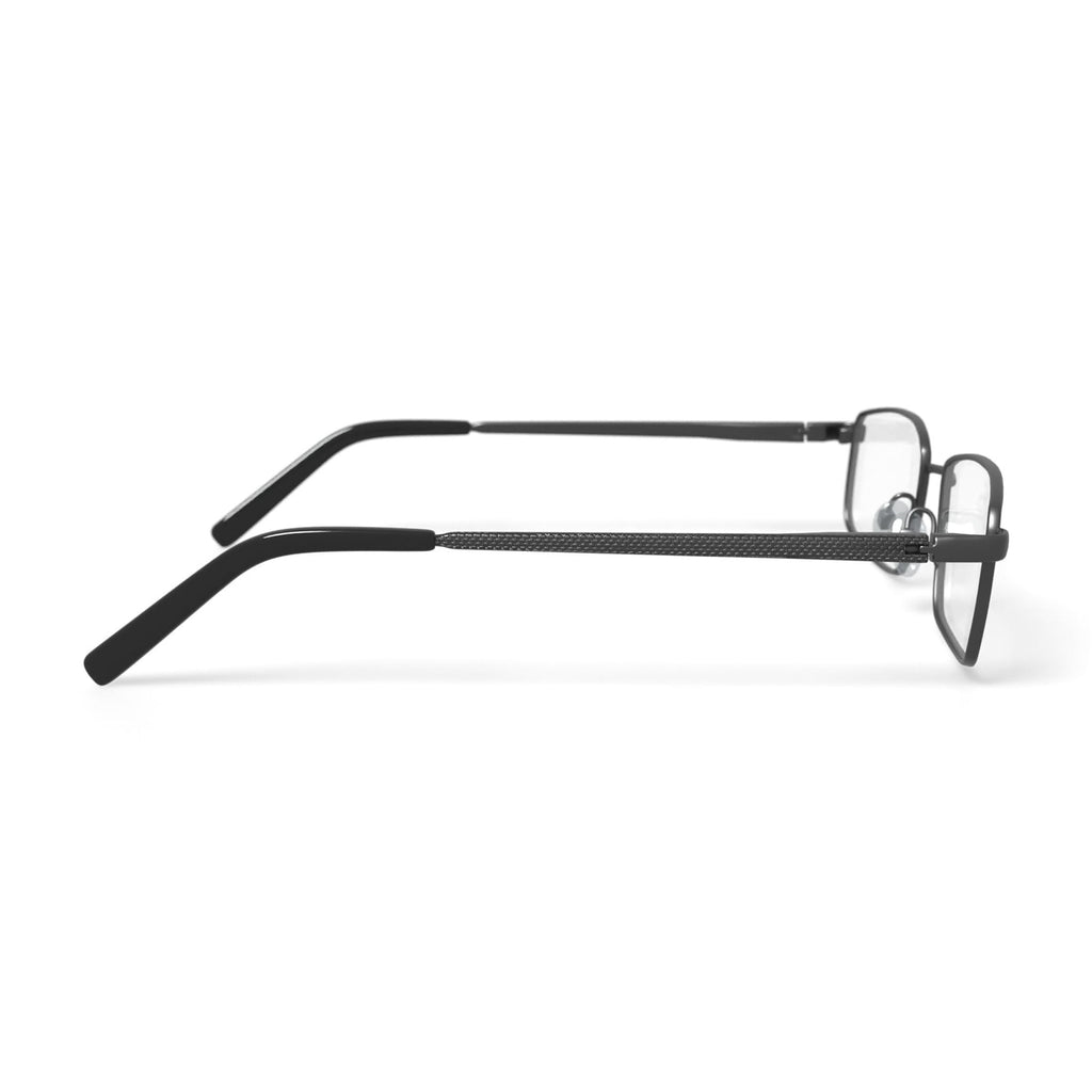 Men's Admiral Rectangular Prescription Eyeglasses with Case, Gunmetal