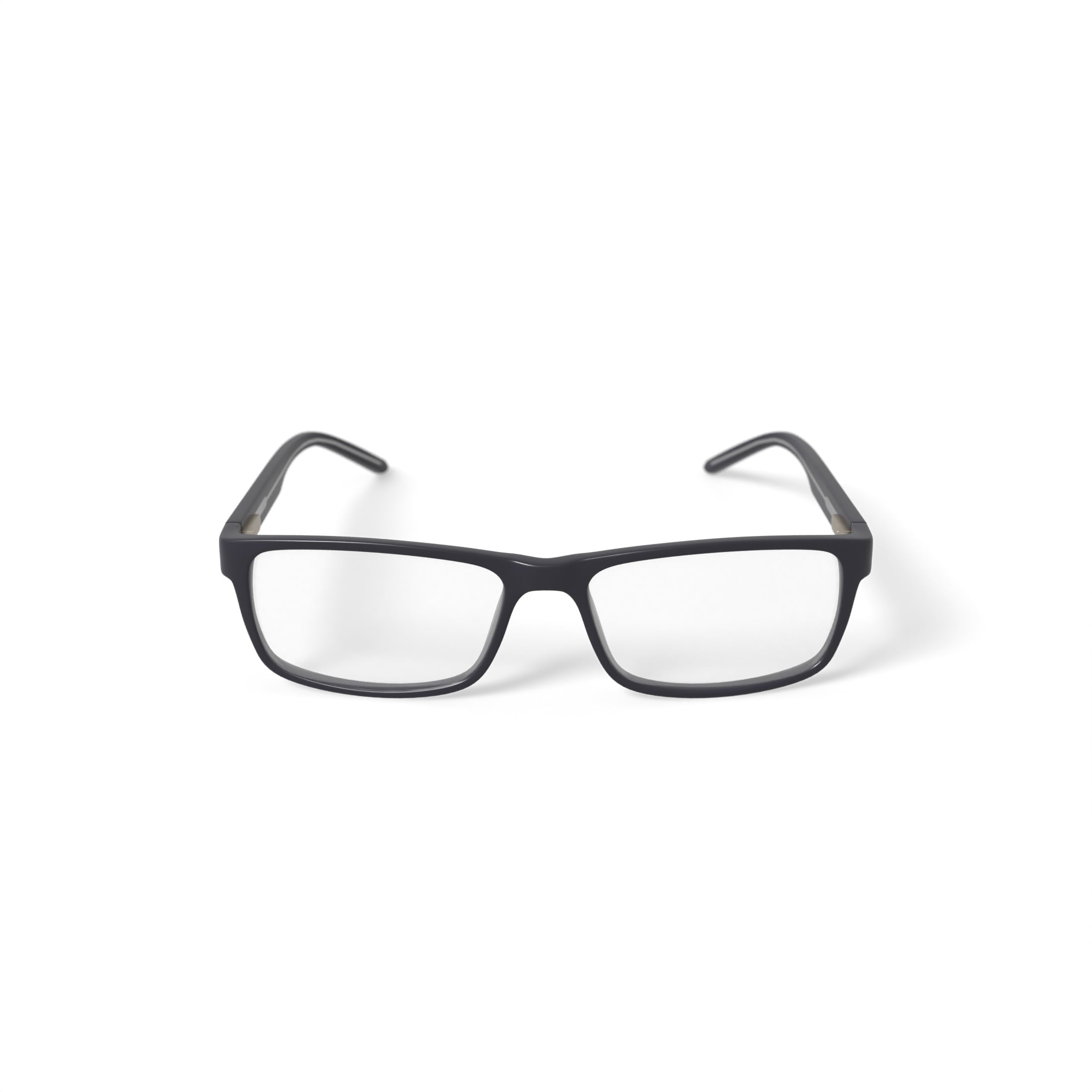 Men's W151 Rectangular Prescription Eyeglasses with Case, Black