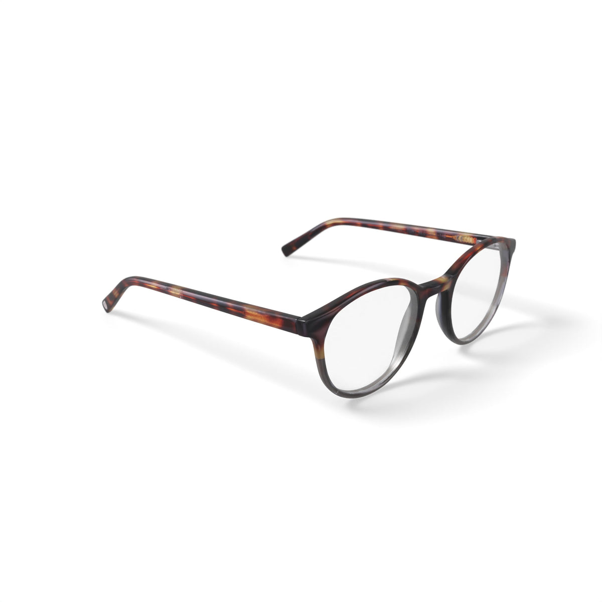 Men's HV724 Round Prescription Eyeglasses with Case, Green Tortoise