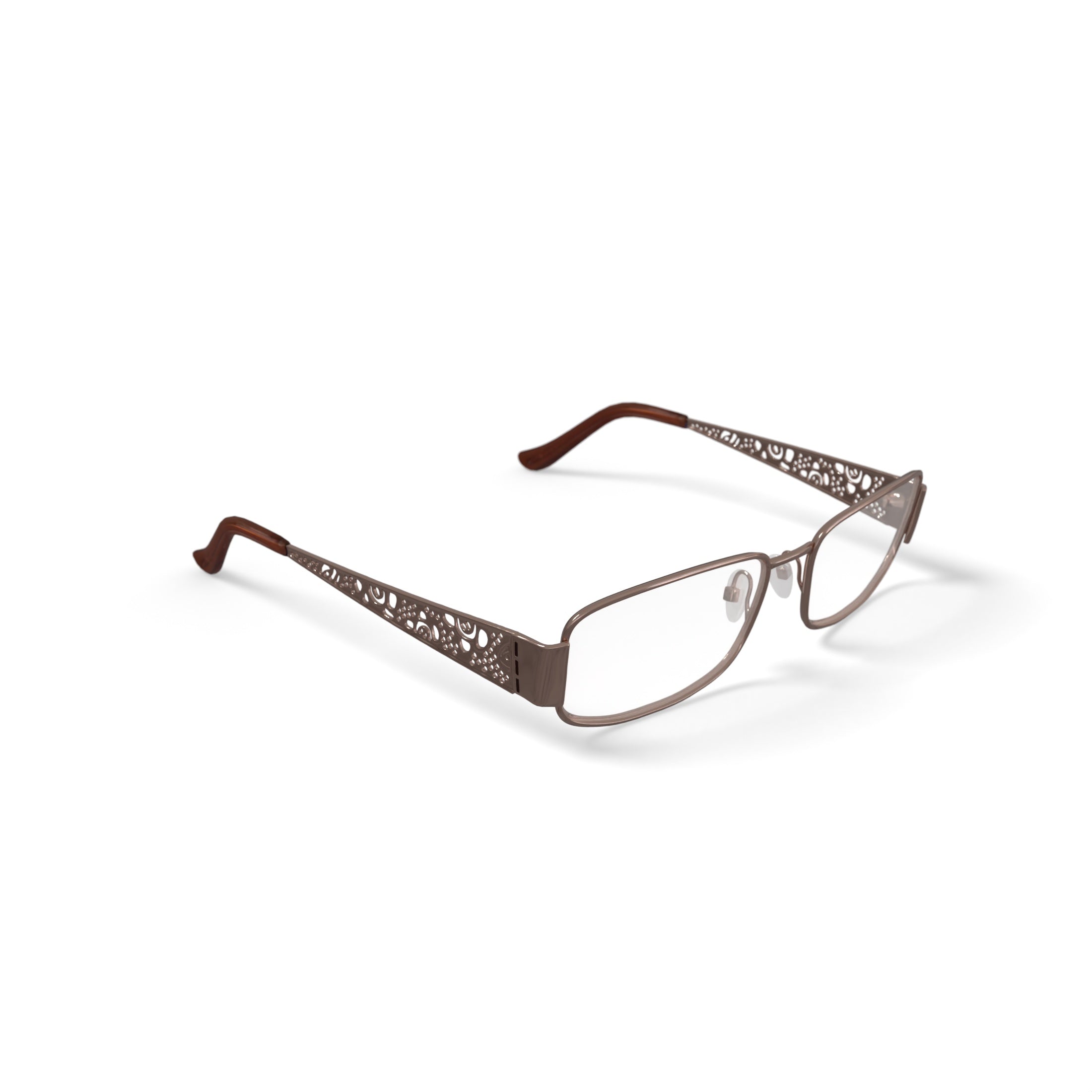 Women's M273 Rectangular Prescription Eyeglasses with Case, Brown