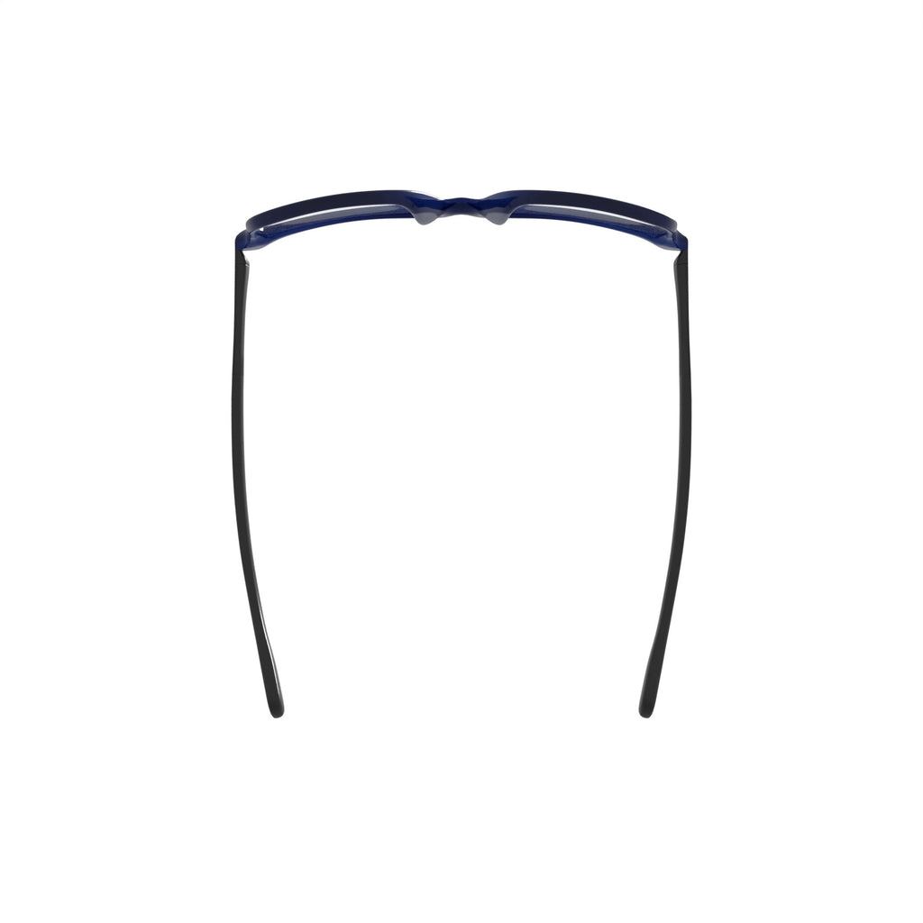 Men's M0501 Square Prescription Eyeglasses with Case, Navy Blue