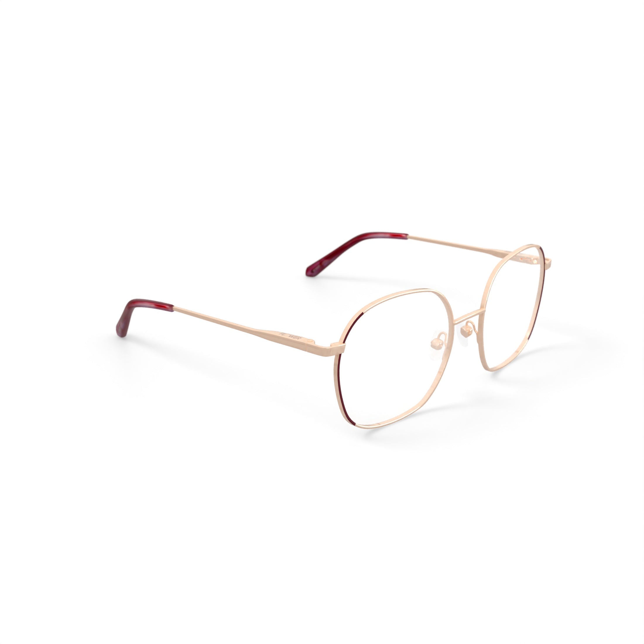 Flower Women's FLR6057 Cosmos Prescription Eyeglasses with Case, Rose Gold