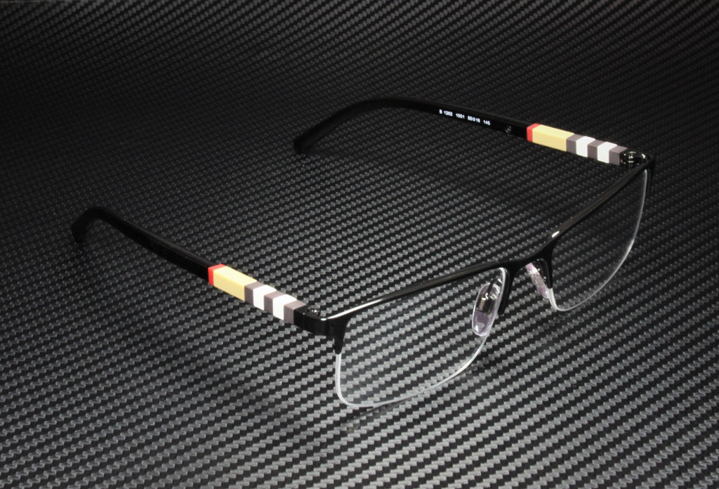 Burberry BE1282 l Unisex Semi-Rimless Eyeglasses Black Palladium 55mm Adult