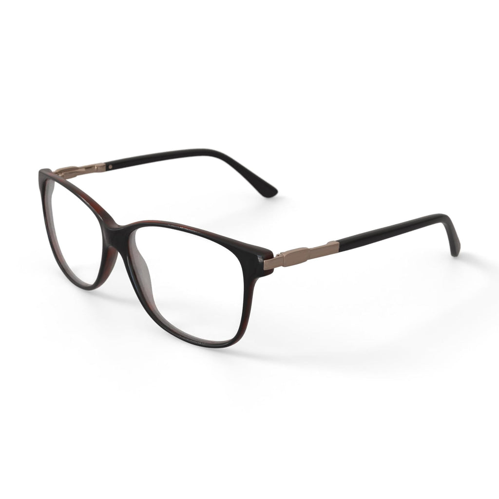 Women's WOP67 Square Prescription Eyeglasses with Case, Brown