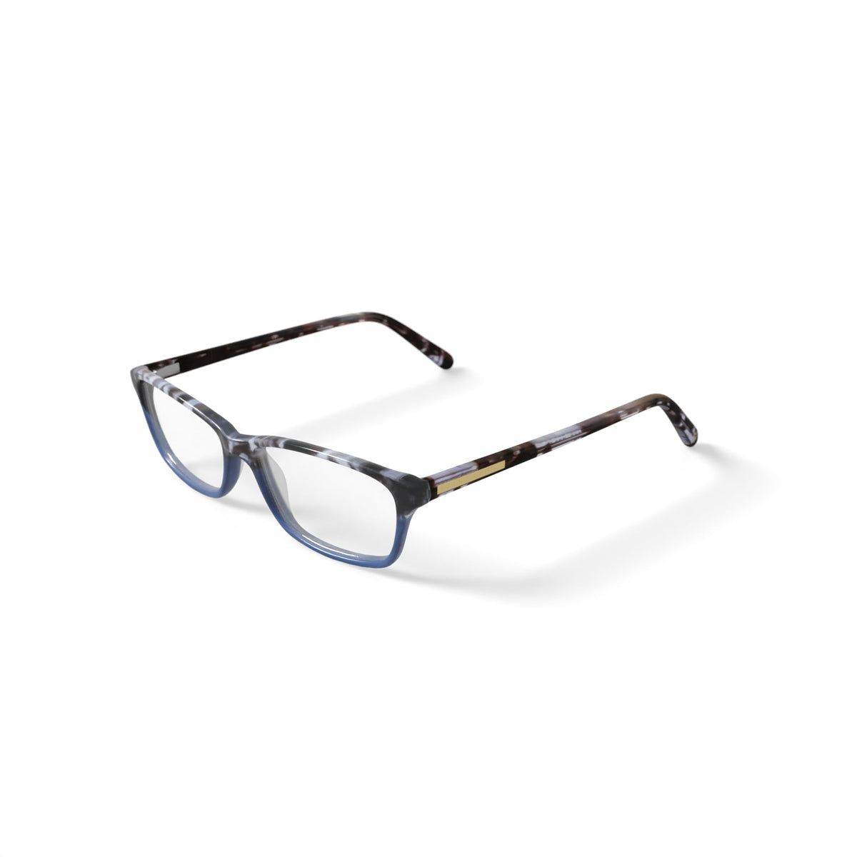 Women's HC15 Rectangular Prescription Eyeglasses with Case, Tortoise Blue Gradient