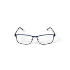 TiFlex Men's T1708 Rectangular Rectangular Prescription Eyeglasses with Case, Navy/Gunmetal