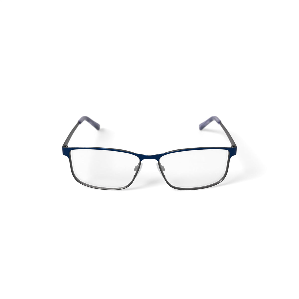 TiFlex Men's T1708 Rectangular Rectangular Prescription Eyeglasses with Case, Navy/Gunmetal