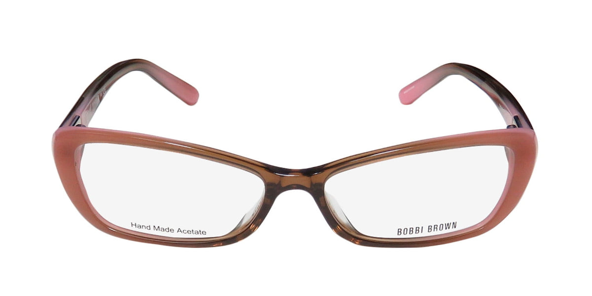 NEW BOBBI BROWN THE DEVIN WOMENS/LADIES CAT EYE FULL-RIM BROWN PINK FADE AUTHENTIC FAST SHIPPING CAT EYE FRAME DEMO LENSES 54-15-135 FLEXIBLE HINGES EYEGLASSES/SPECTACLES
