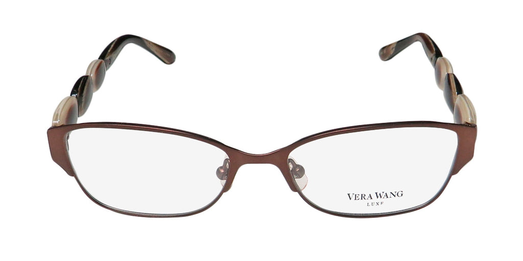NEW VERA WANG LUXE ODILE WOMENS/LADIES DESIGNER FULL-RIM BROWN FRAME DEMO LENSES 49-15-130 EYEGLASSES/GLASSES