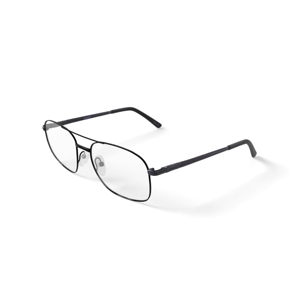 Men's Private Square Prescription Eyeglasses with Case, Gunmetal