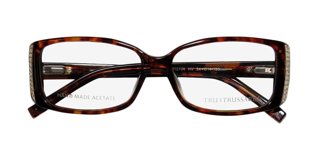 NEW TRUSSARDI 12704 WOMENS/LADIES DESIGNER FULL-RIM HAVANA / GOLD ADULT SIZE CLASSY MUST HAVE FRAME DEMO LENSES 54-14-135 EYEGLASSES/GLASSES