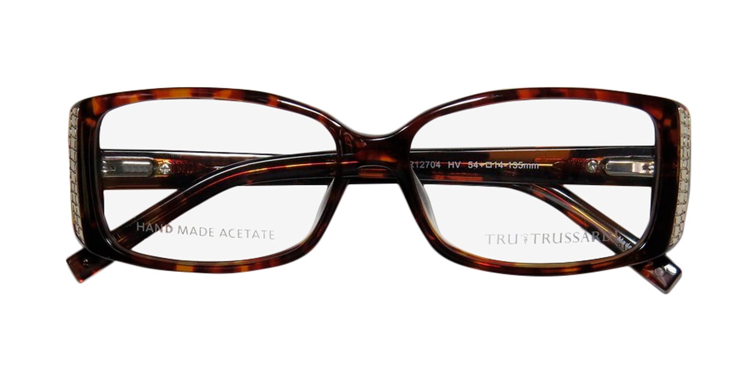 NEW TRUSSARDI 12704 WOMENS/LADIES DESIGNER FULL-RIM HAVANA / GOLD ADULT SIZE CLASSY MUST HAVE FRAME DEMO LENSES 54-14-135 EYEGLASSES/GLASSES