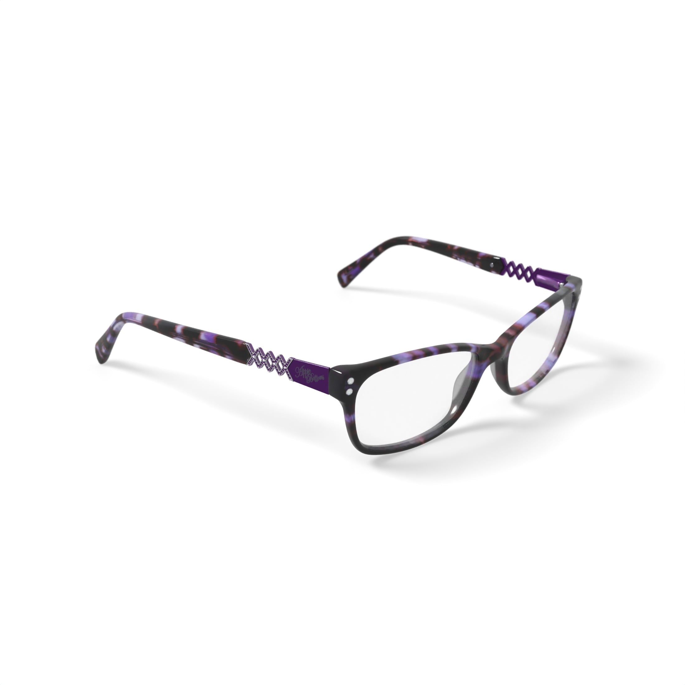 Apple Bottoms Women's AB782 Rectangular Prescription Eyeglasses with Case, Purple