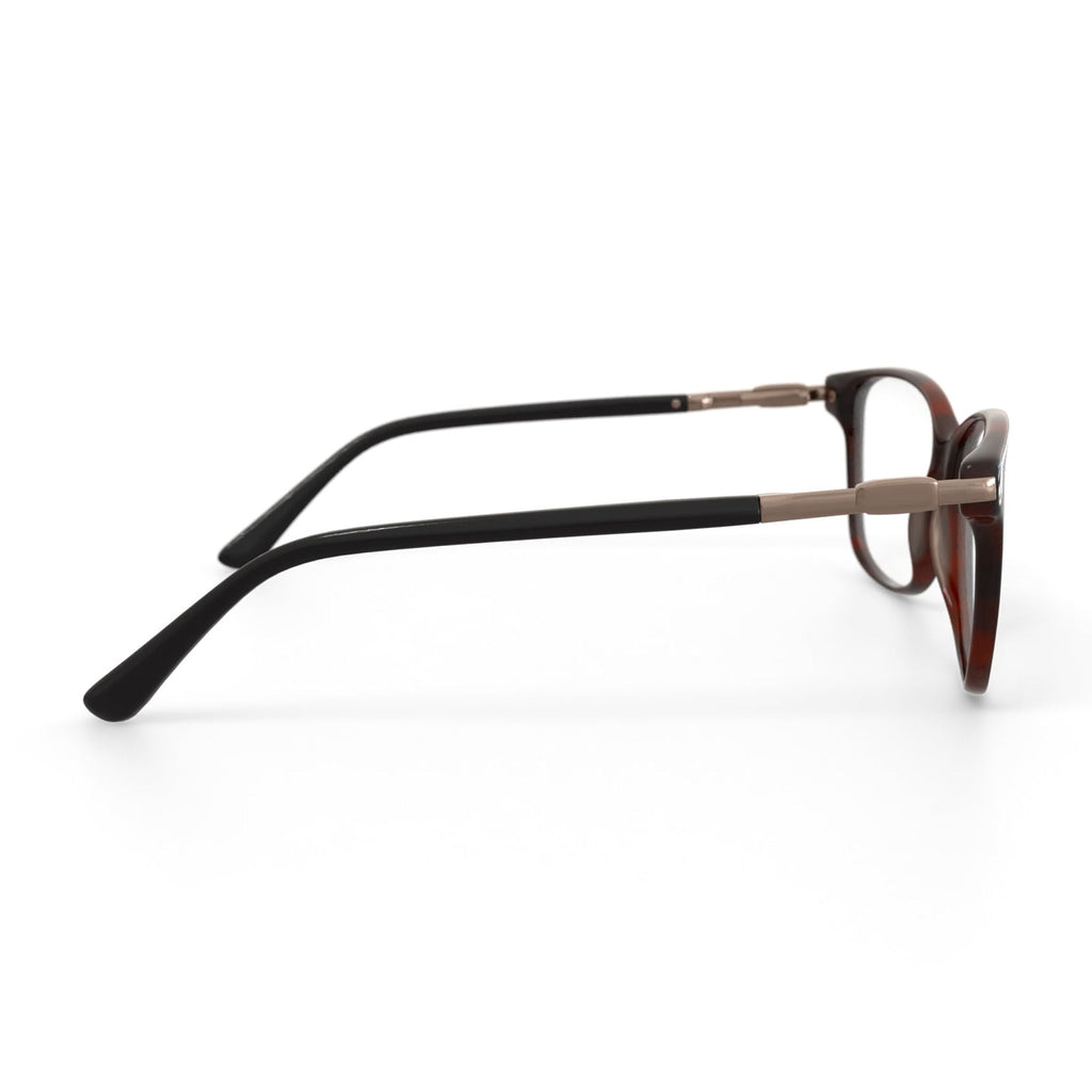 Women's WOP67 Square Prescription Eyeglasses with Case, Brown