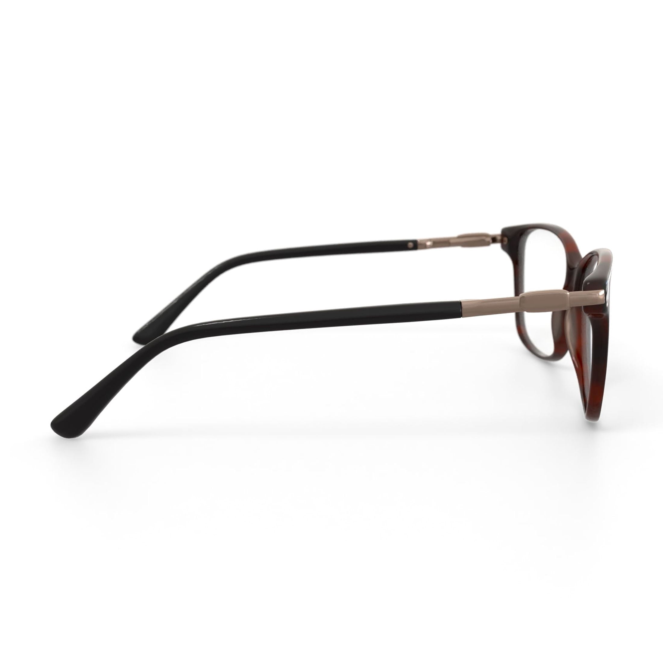 Women's WOP67 Square Prescription Eyeglasses with Case, Brown