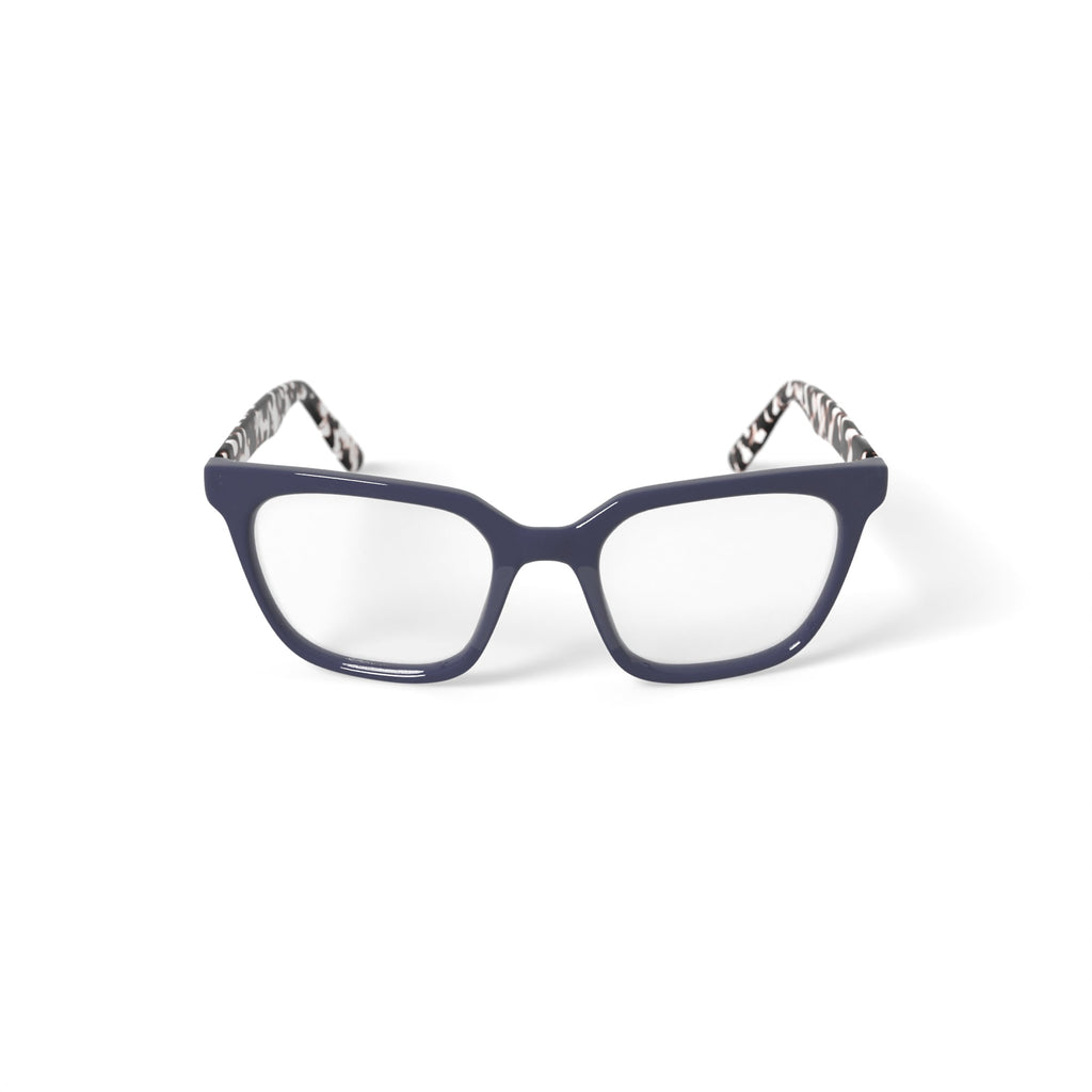 M America Women's Irving Square Prescription Eyeglasses with Case, Blue