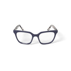 M America Women's Irving Square Prescription Eyeglasses with Case, Blue