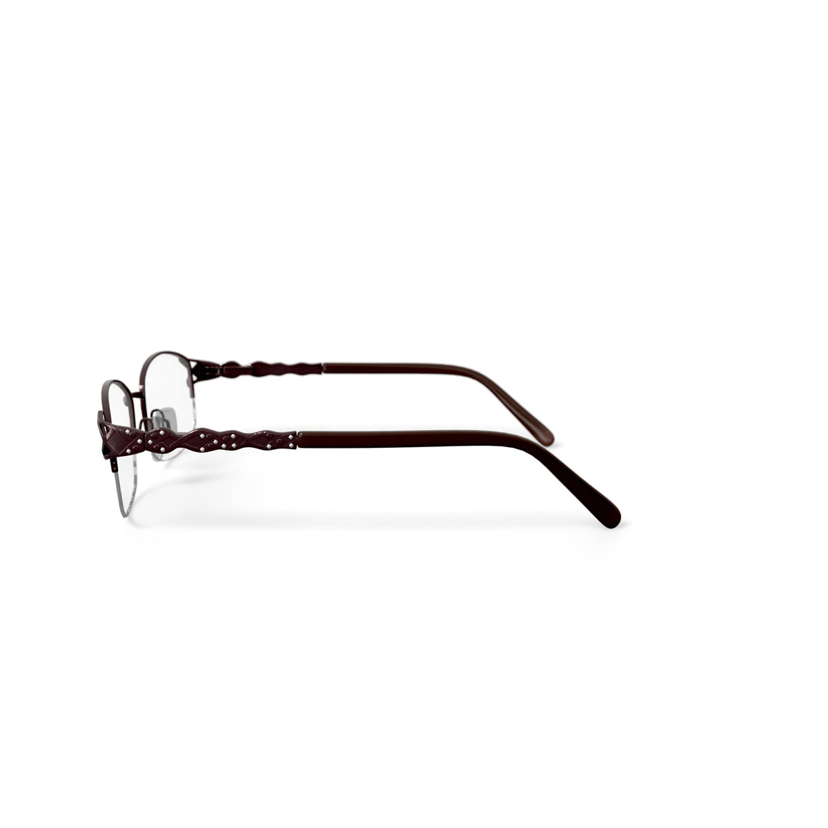 Women's BR60 Square Prescription Eyeglasses with Case, Beige
