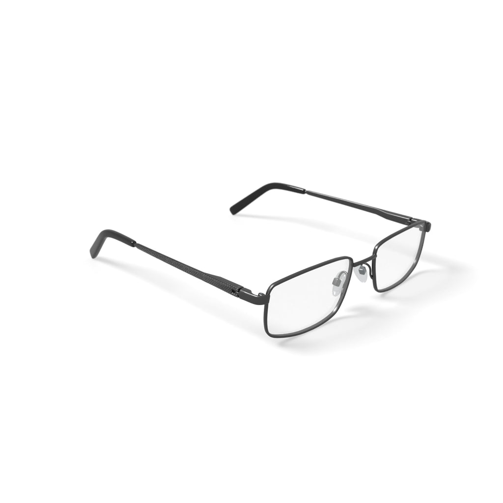 Men's Admiral Rectangular Prescription Eyeglasses with Case, Gunmetal