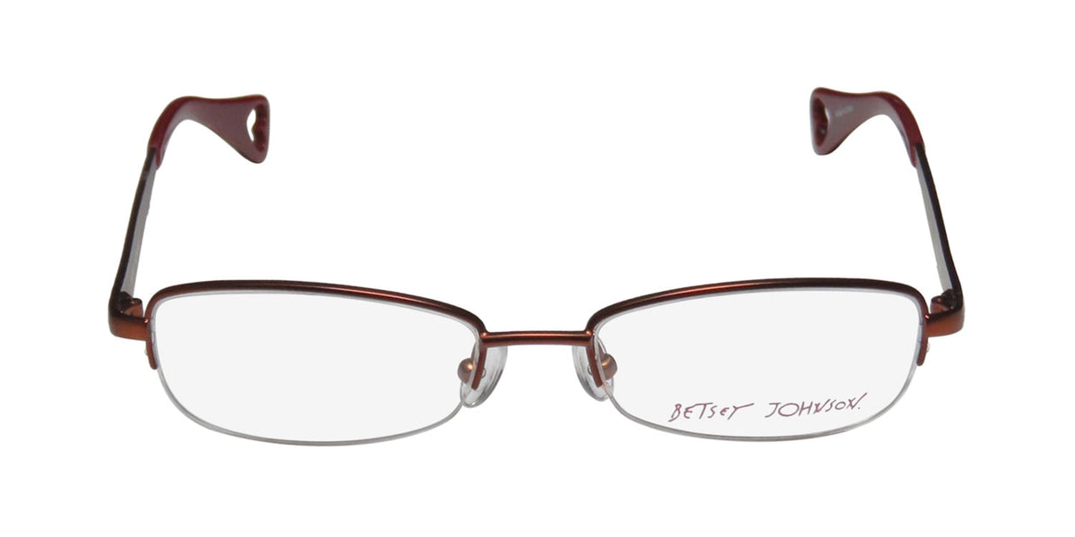 NEW BETSEY JOHNSON BOHO BOA MENS/WOMENS DESIGNER HALF-RIM BRONZE / MULTICOLOR HOT AMERICAN FASHION DESIGNER FRAME DEMO LENSES 50-17-137 EYEGLASSES/GLASSES