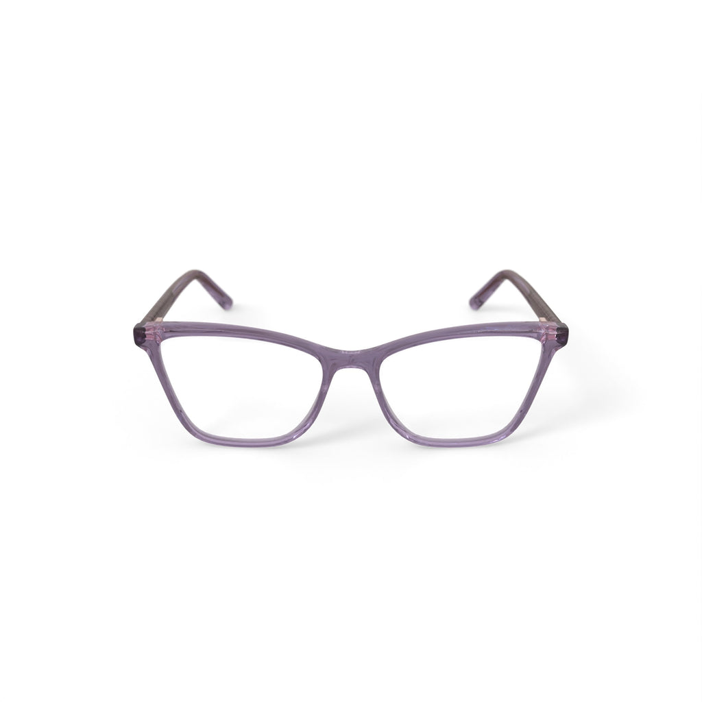 Women's HCV16 Square Prescription Eyeglasses with Case, Crystal Pink