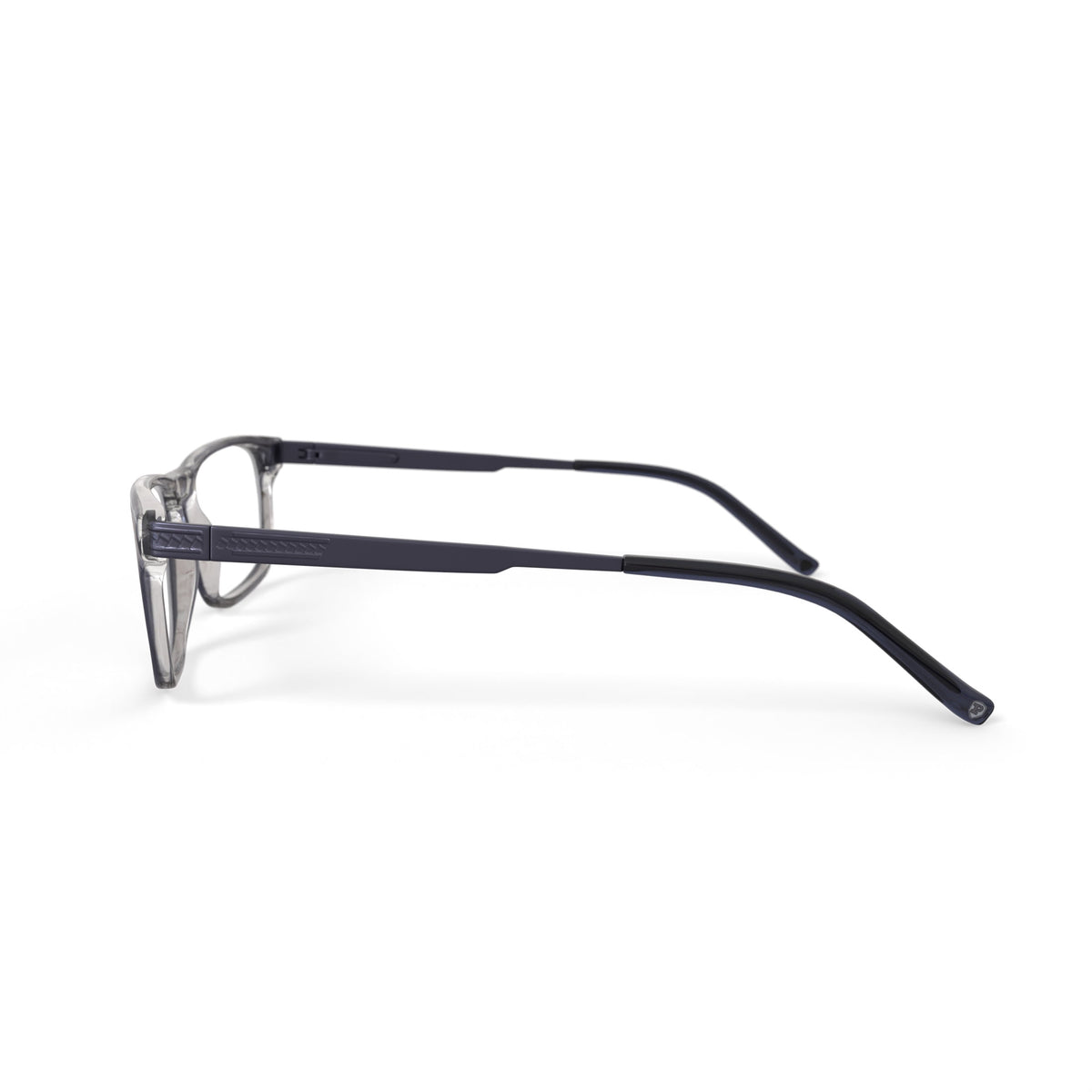 Men's HV720 Rectangular Prescription Eyeglasses with Case, Grey Crystal
