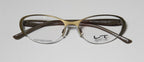 NEW LIGHTEC 7037L WOMENS/LADIES DESIGNER HALF-RIM ANTIQUE GOLD / BROWN FRAME DEMO LENSES 51-16-135 FLEXIBLE HINGES EYEGLASSES/GLASSES