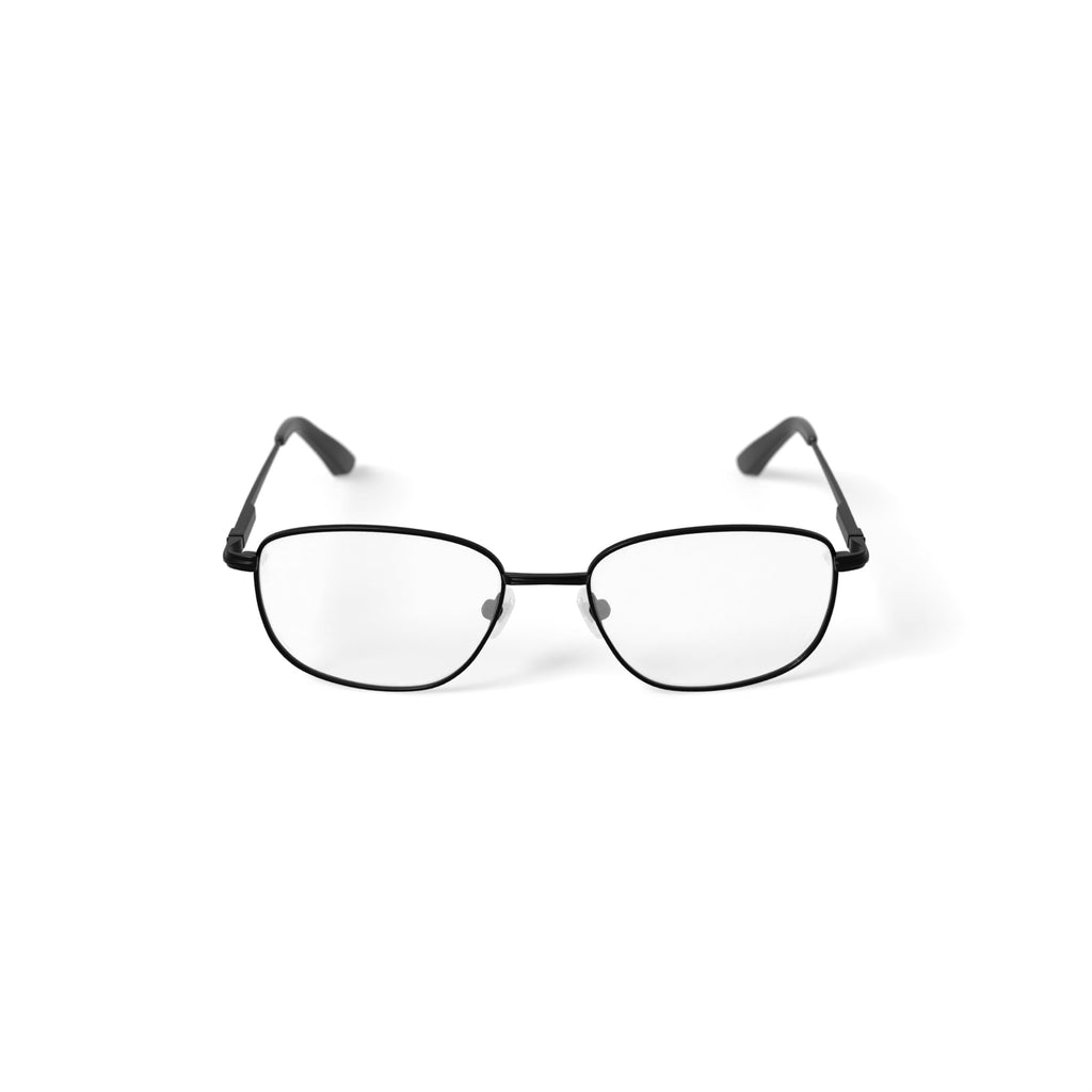 Men's Colonel Square Prescription Eyeglasses with Case, Gunmetal