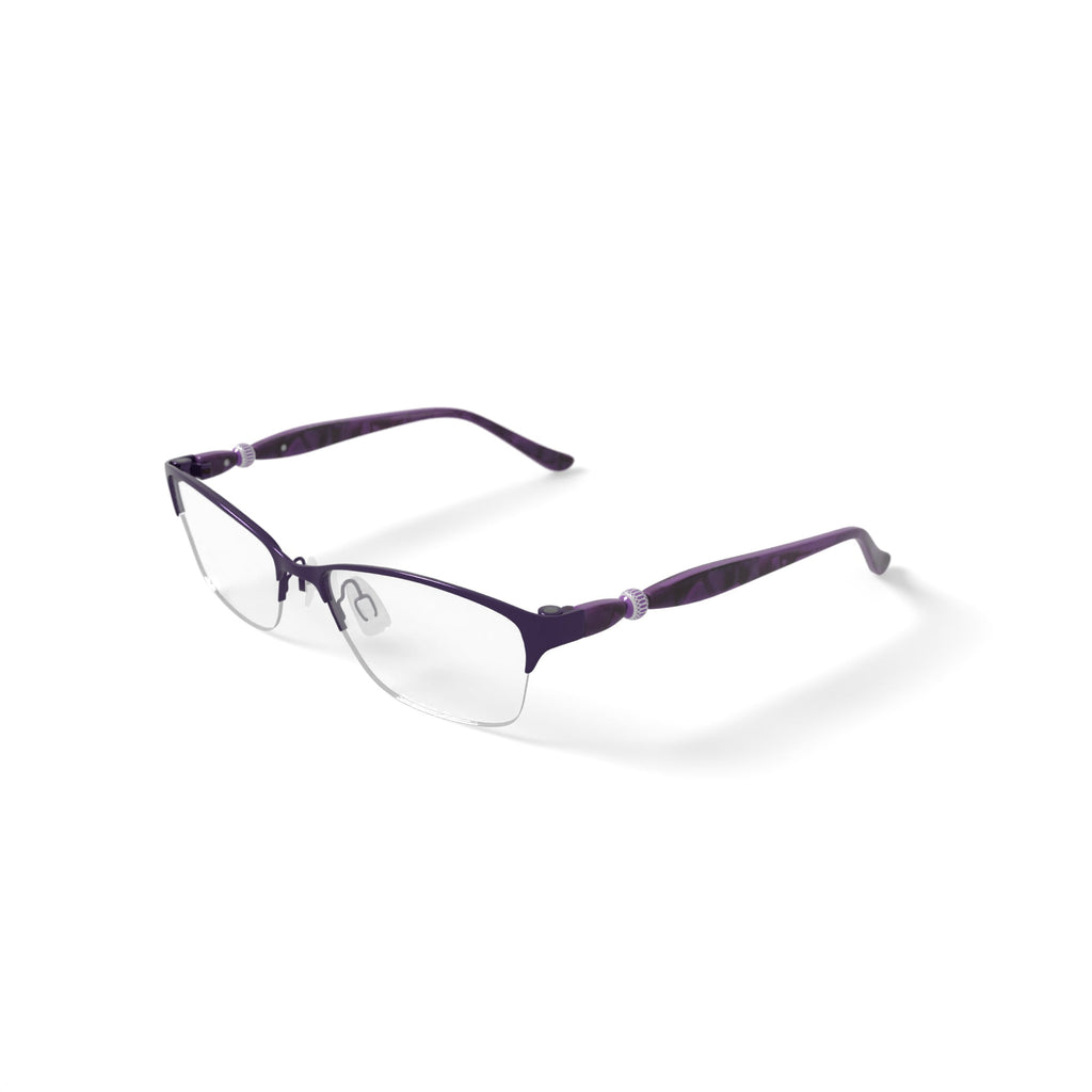 Women's EC973 Square Prescription Eyeglasses with Case, Purple