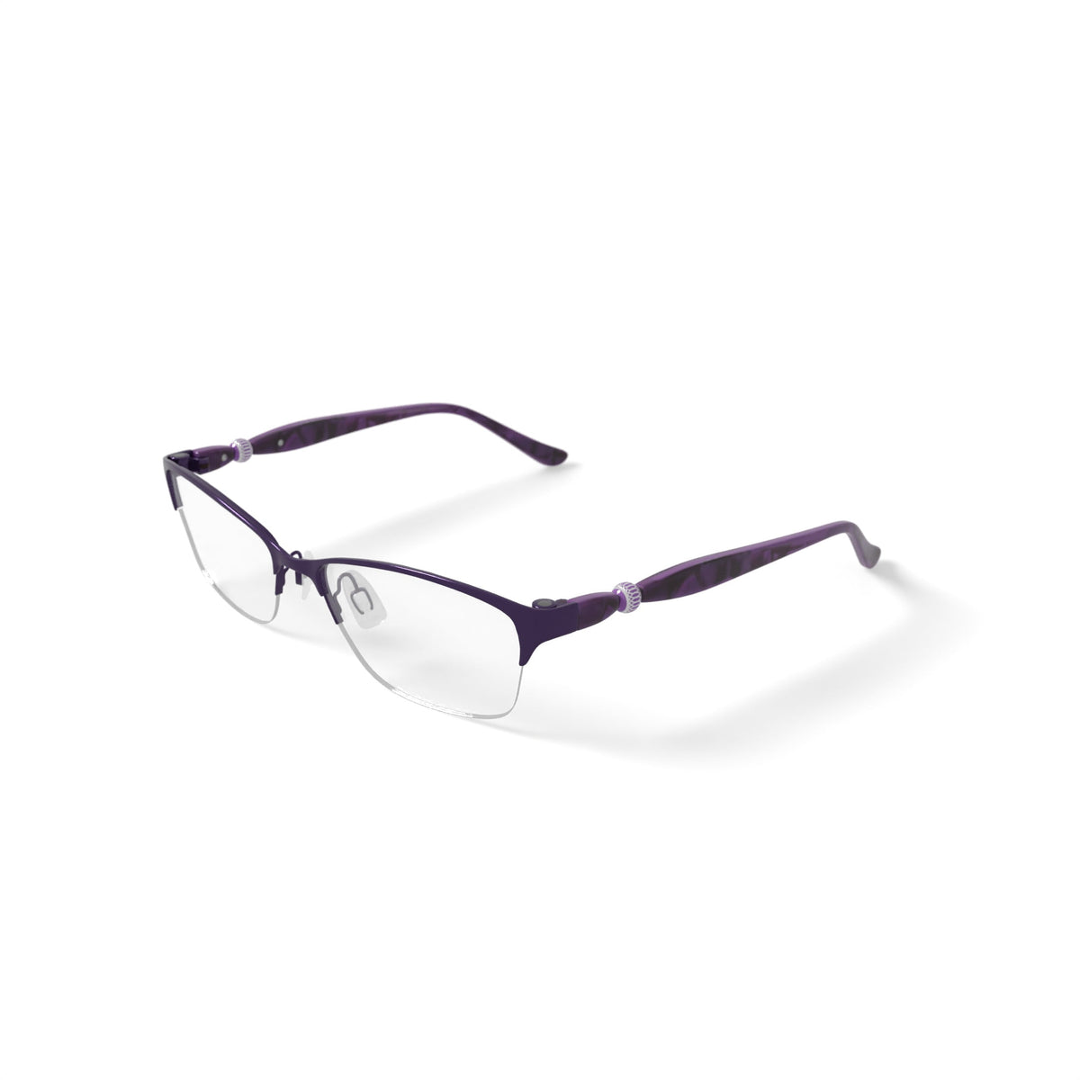 Women's EC973 Square Prescription Eyeglasses with Case, Purple