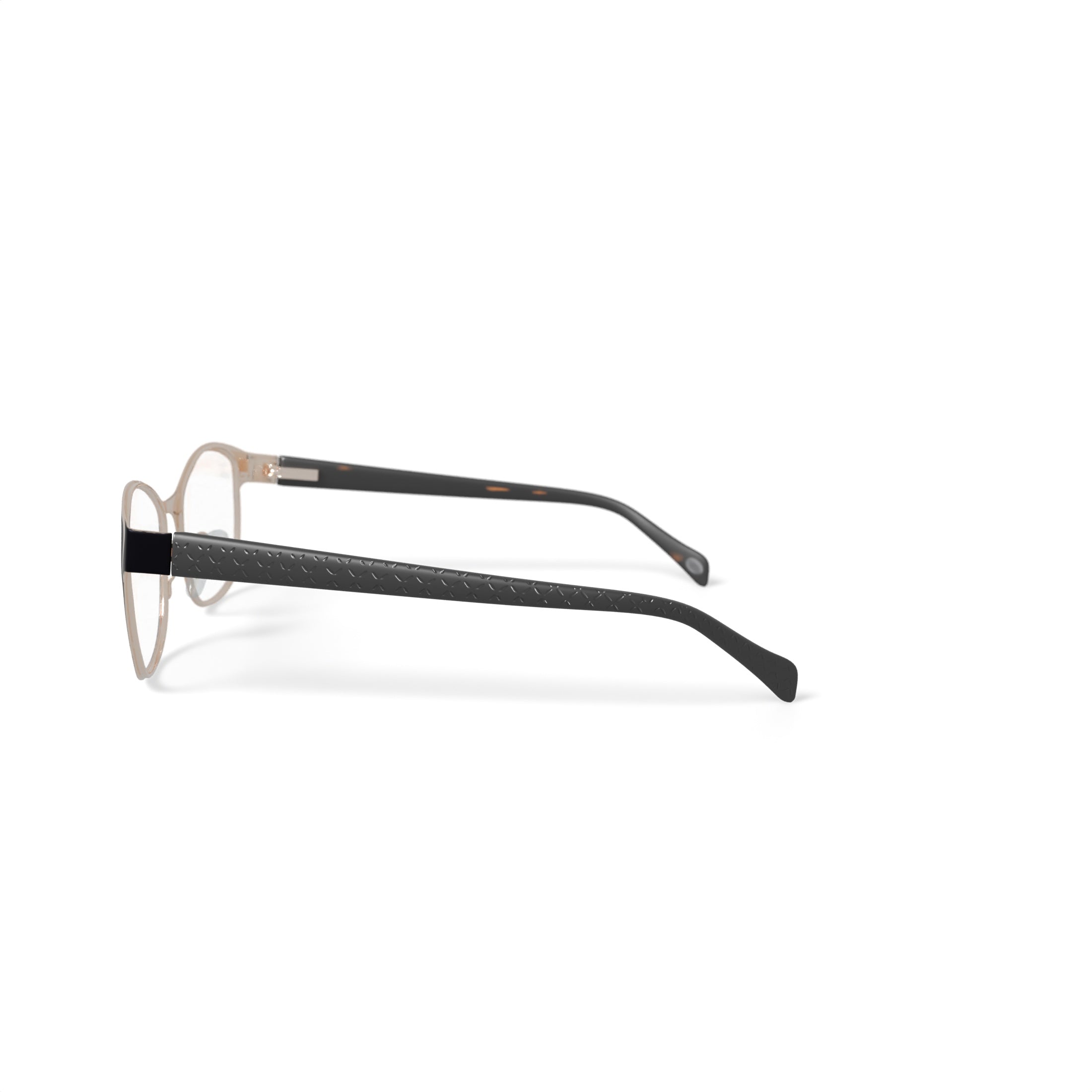 Women's Grace Square Prescription Eyeglasses with Case, Black/Gold