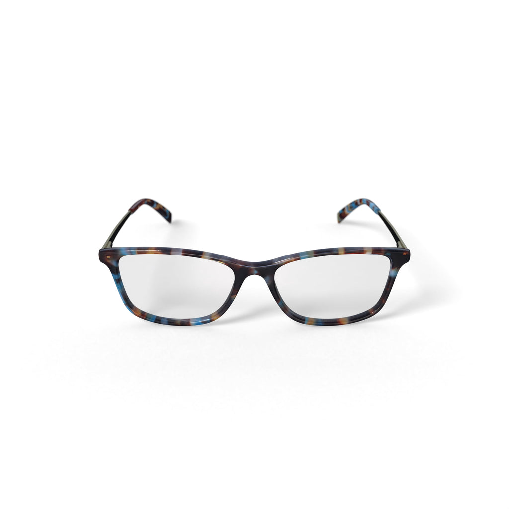 Women's Sweet as Pie Rectangular Prescription Eyeglasses with Case, Blue Tortoise