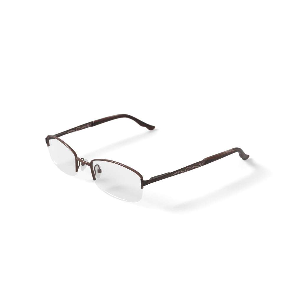 Women's OSL707 Oval Prescription Eyeglasses with Case, Brown