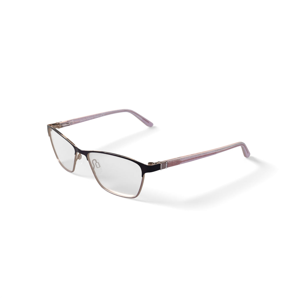 Women's EC455 Browline Prescription Eyeglasses with Case, Brown Gold