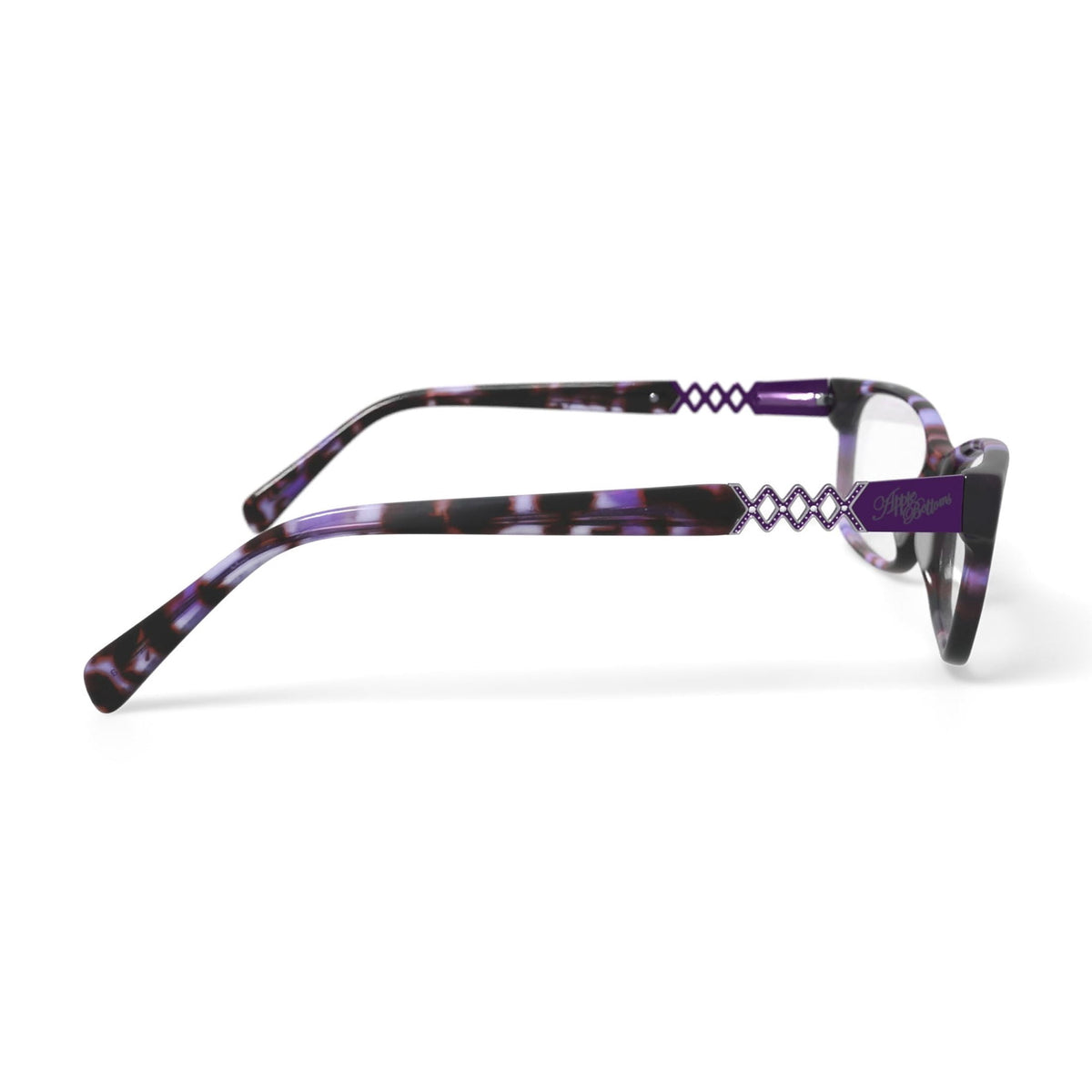 Apple Bottoms Women's AB782 Rectangular Prescription Eyeglasses with Case, Purple