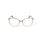 Womens H05Z Round Prescription Eyeglasses with Case, Champagne