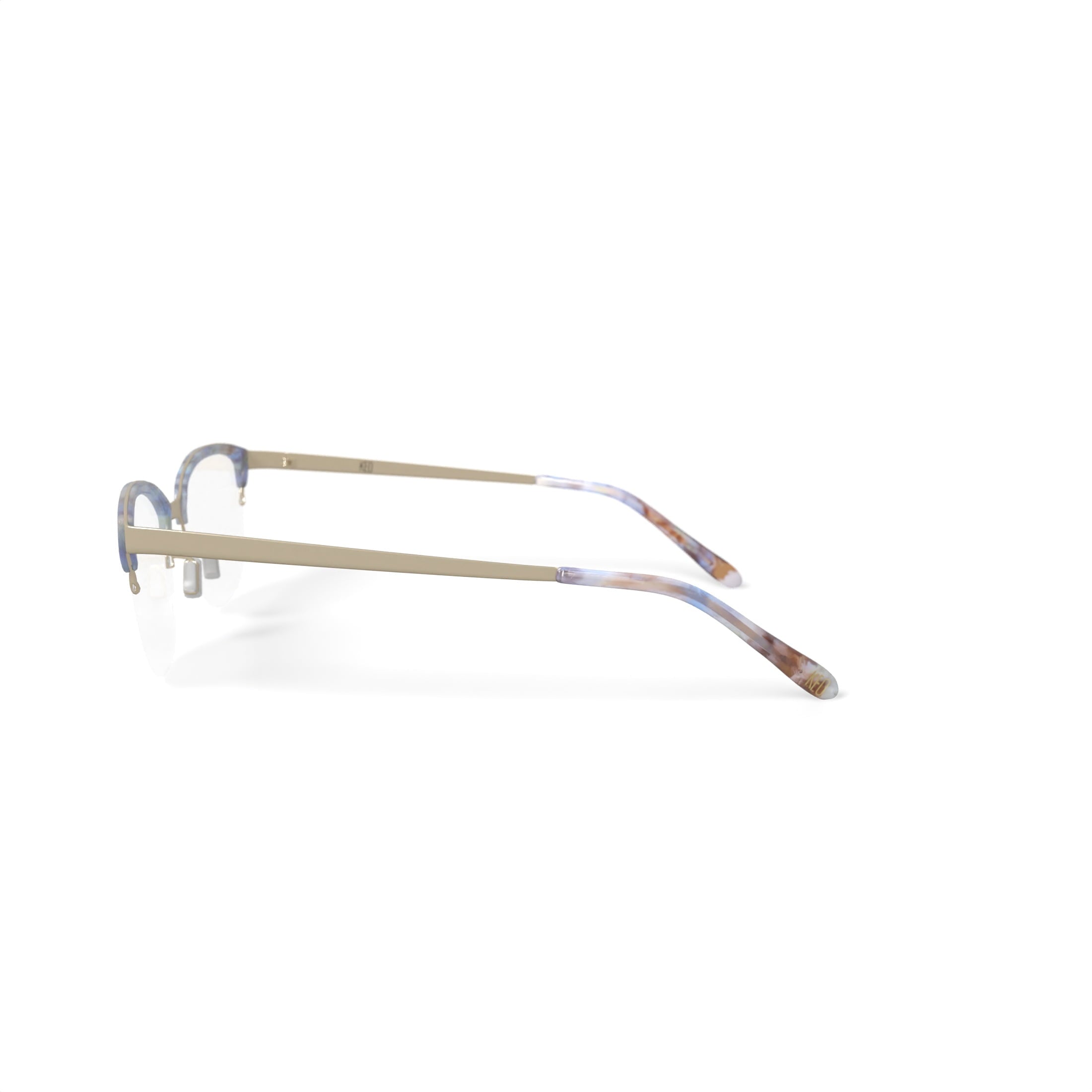 Keo Womens Kaydi Cat Eye Prescription Eyeglasses with Case, Gold-Tone Blue Tortoise