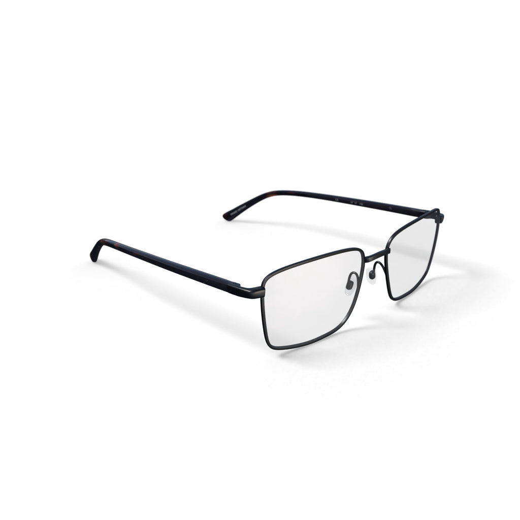 Men's Albert Rectangular Prescription Eyeglasses with Case, Gunmetal
