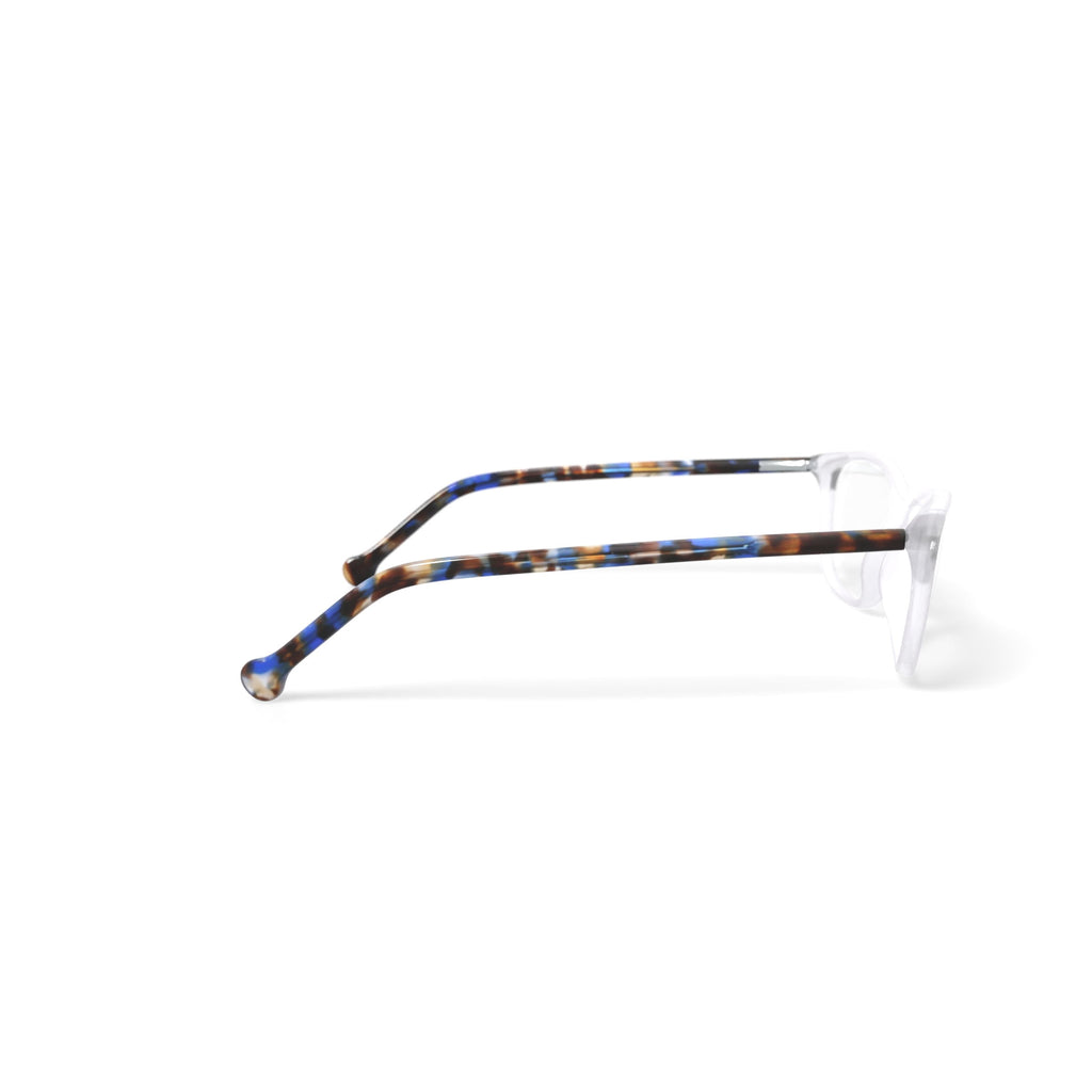 M America Women's MU216 Square Prescription Eyeglasses with Case, Crystal Tortoise