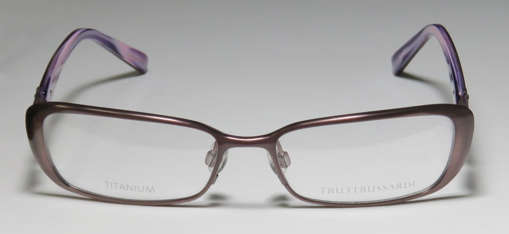 NEW TRUSSARDI 12507 WOMENS/LADIES DESIGNER FULL-RIM TITANIUM MAUVE / VIOLET TITANIUM OPTICAL FRAME DEMO LENSES 53-16-135 FLEXIBLE HINGES EYEGLASSES/EYE GLASSES