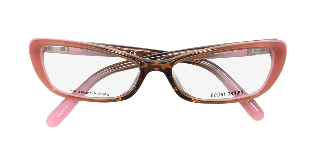 NEW BOBBI BROWN THE DEVIN WOMENS/LADIES CAT EYE FULL-RIM BROWN PINK FADE AUTHENTIC FAST SHIPPING CAT EYE FRAME DEMO LENSES 54-15-135 FLEXIBLE HINGES EYEGLASSES/SPECTACLES