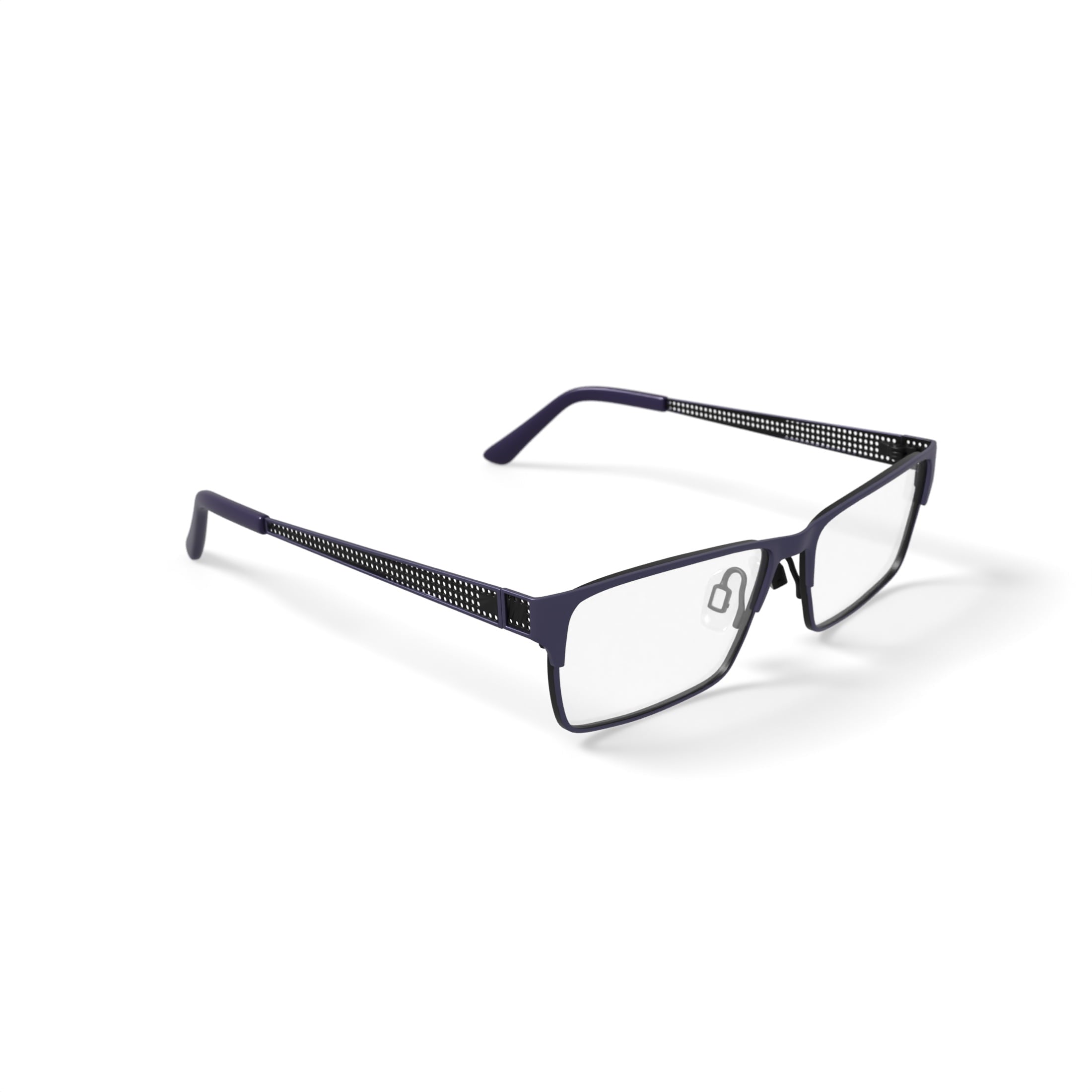 Mens HV705 Square Prescription Eyeglasses with Case, Navy